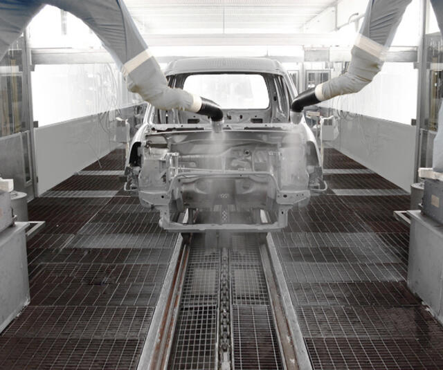 Carbody finishing with robotic bell Carbody finishing with robotic bell